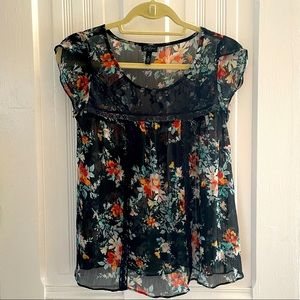 Lace and floral top